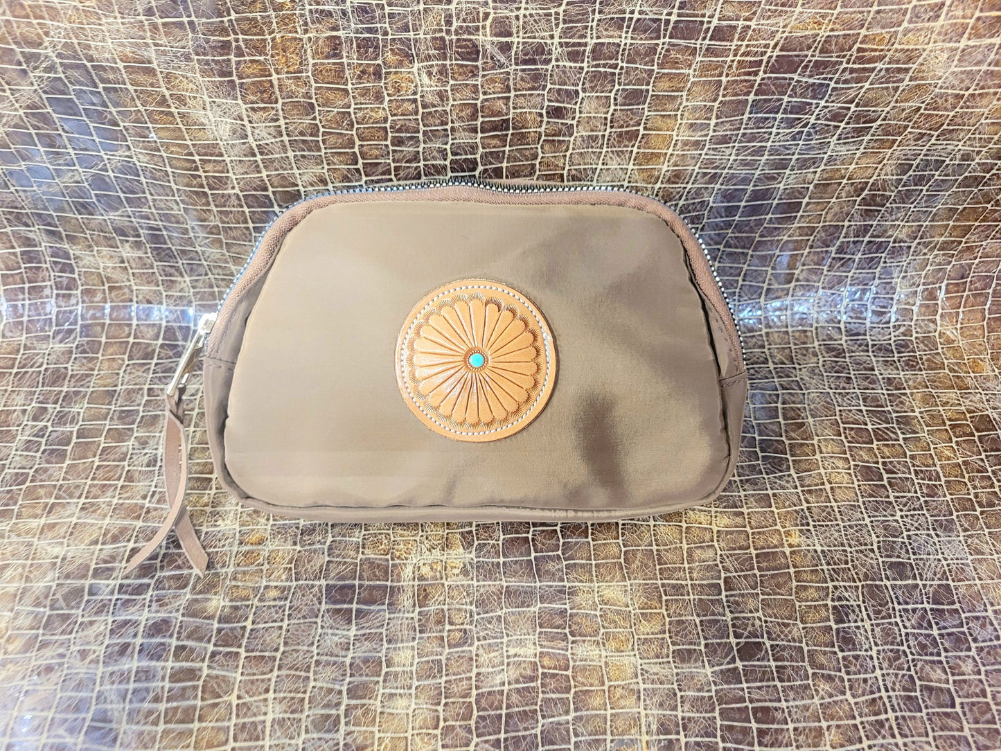 McIntire Saddlery Belt Bag with Gold Pinwheel