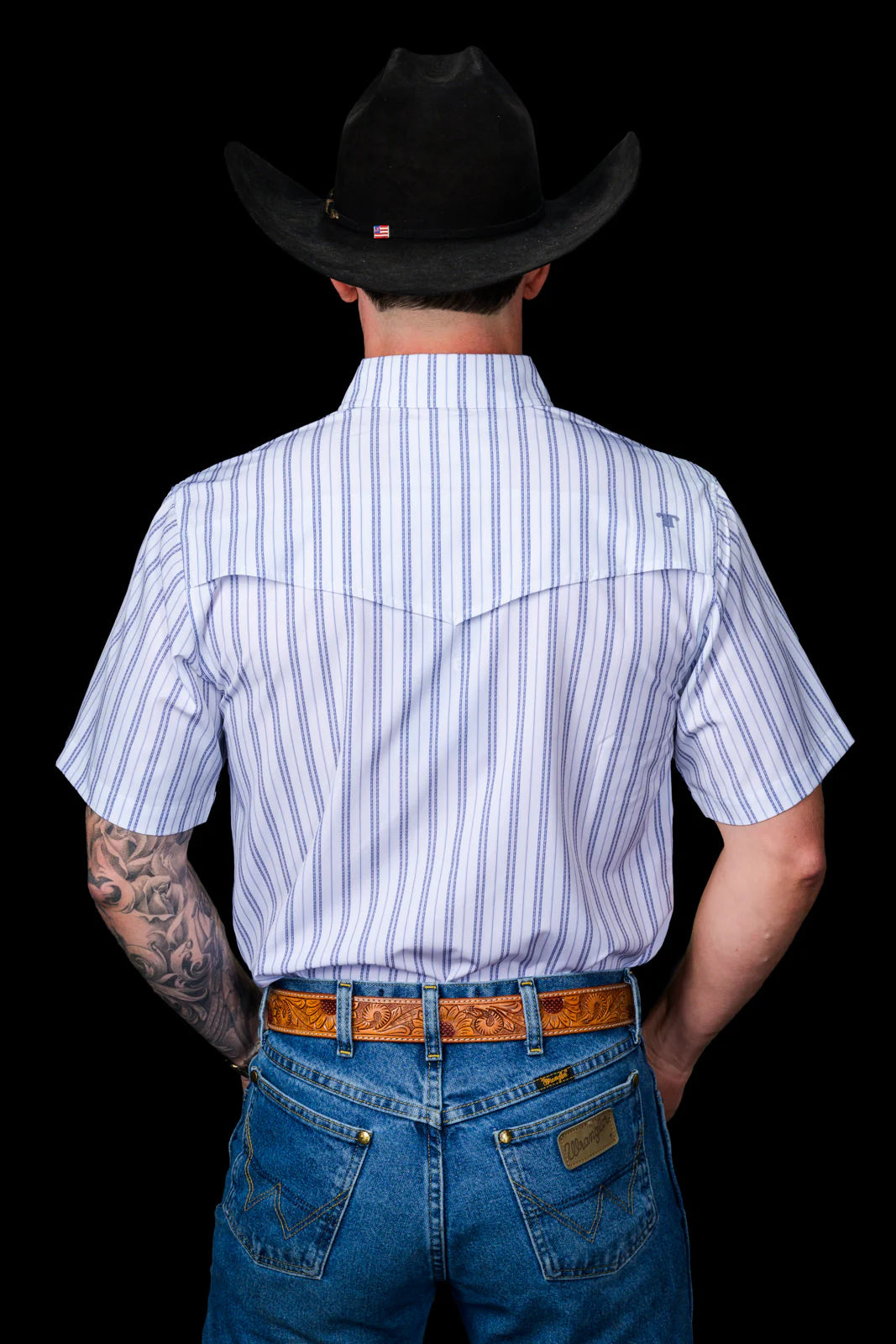 Ferrell The Jack Short Sleeve Pearl Snap Shirt in Blue