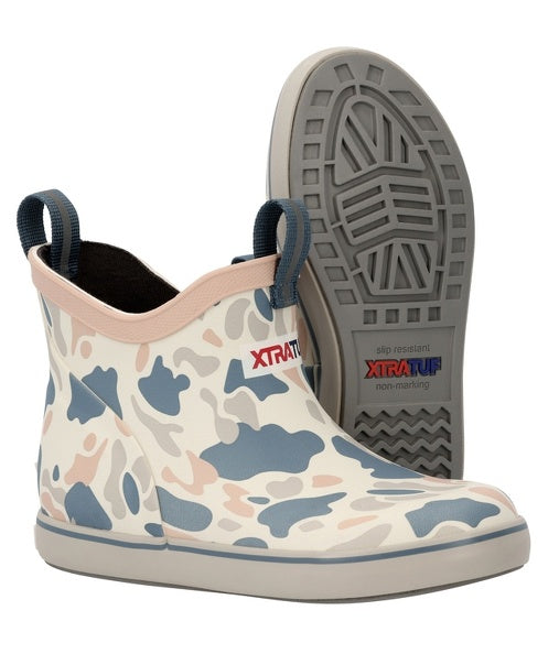 XTRATUF Little Kids Ankle Deck Boot in Ivory Duck Camo