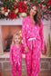Pretty Pink Christmas Girls Ruffle Pajama Set