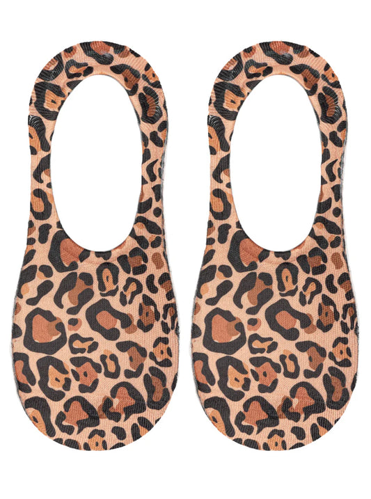 Animal Print Liner No Show Socks