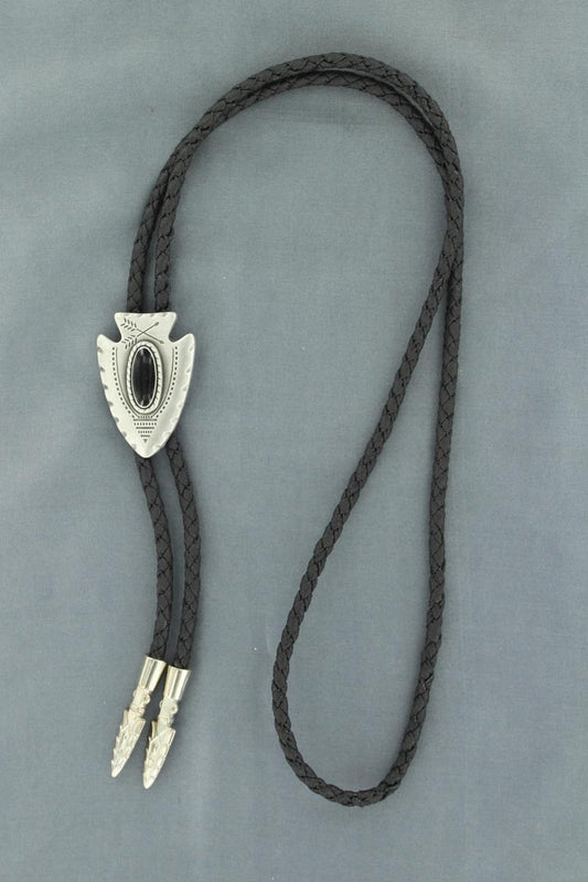 Double S Black Stone Arrowhead Bolo