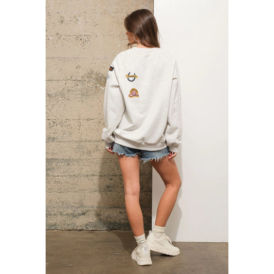 Oatmeal Western Patch Sweatshirt