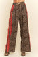 Davi & Dani Lace-Trim Leopard Wide Leg Pants
