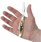 Case Peach Seed Jig Amber Bone Carbon Steel Medium Stockman with Spey Blade