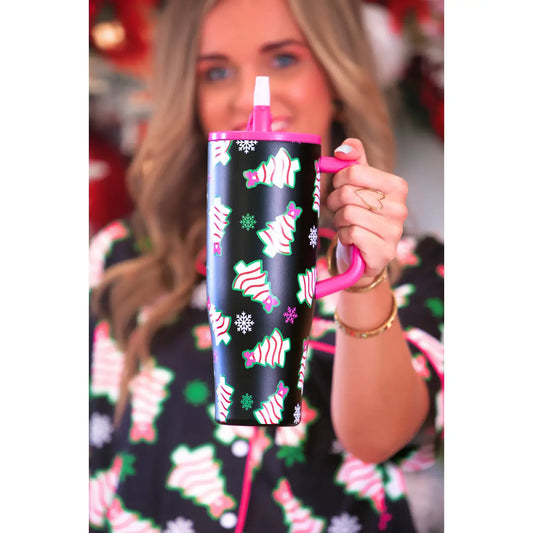 Bow Christmas Treat Snowflake Sleek Tumbler