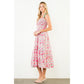 Floral Print Smocked Bodice Tiered Maxi Dress