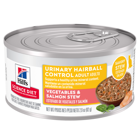 Hill’s Science Diet Adult Urinary Hairball Control Vegetables & Salmon Stew Cat Food