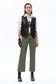 Bayeas Mid Rise Relaxed Cropped Straight Leg Pants in Green