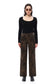 Bayeas High Rise Leopard Print Straight Leg Pants in Coffee