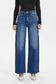 BAYEAS High Rise Wide Leg Denim Jeans With Slit in Lovely