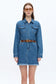 BAYEAS The Resa Denim Shirt Dress in Medium Blue