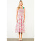 Floral Print Smocked Bodice Tiered Maxi Dress