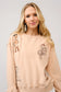 Tan Western Motif Embroidered Graphic Sweatshirt