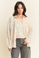 Davi & Dani Beige Multi Fabric Knit Shacket Curvy