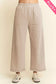 Davi & Dani Dark Beige Terry Mixed Top and Pants Set