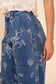Blue B Western Print Barrel Leg Denim Jean