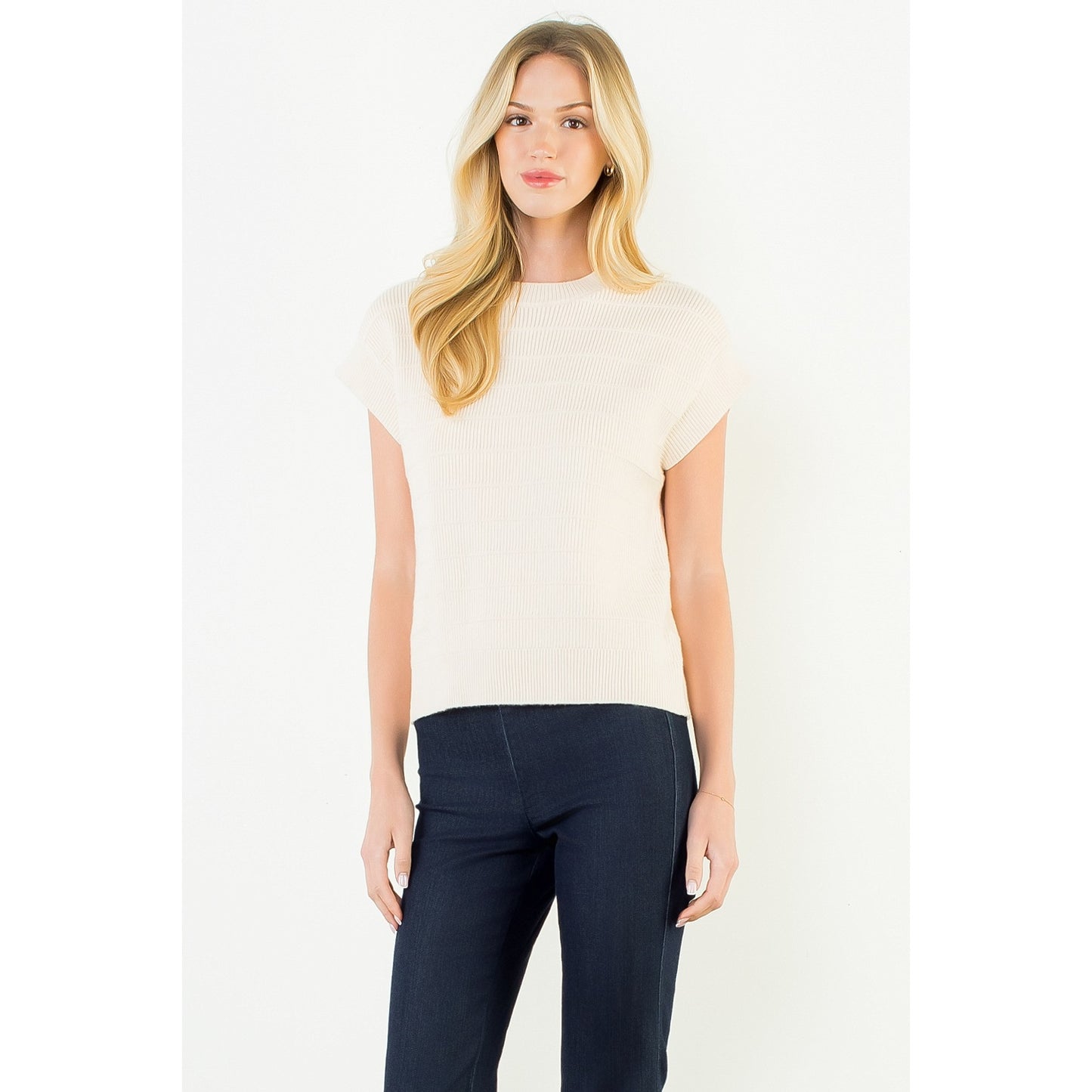 Knit Vest Top in Cream