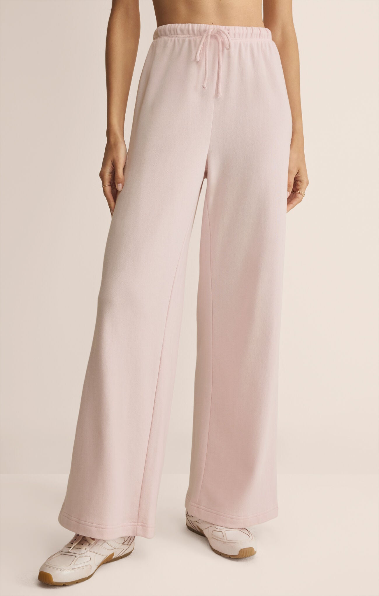 Z Supply Take All French Terry Track Pant in Washed Pink