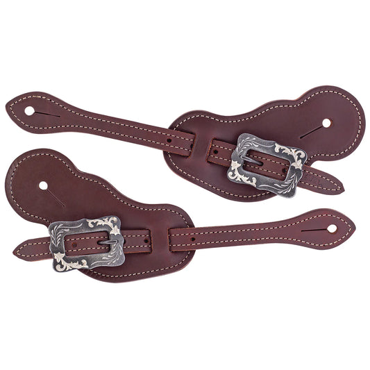 Weaver Buckaroo Oiled Canyon Rose Harness Leather Spur Straps