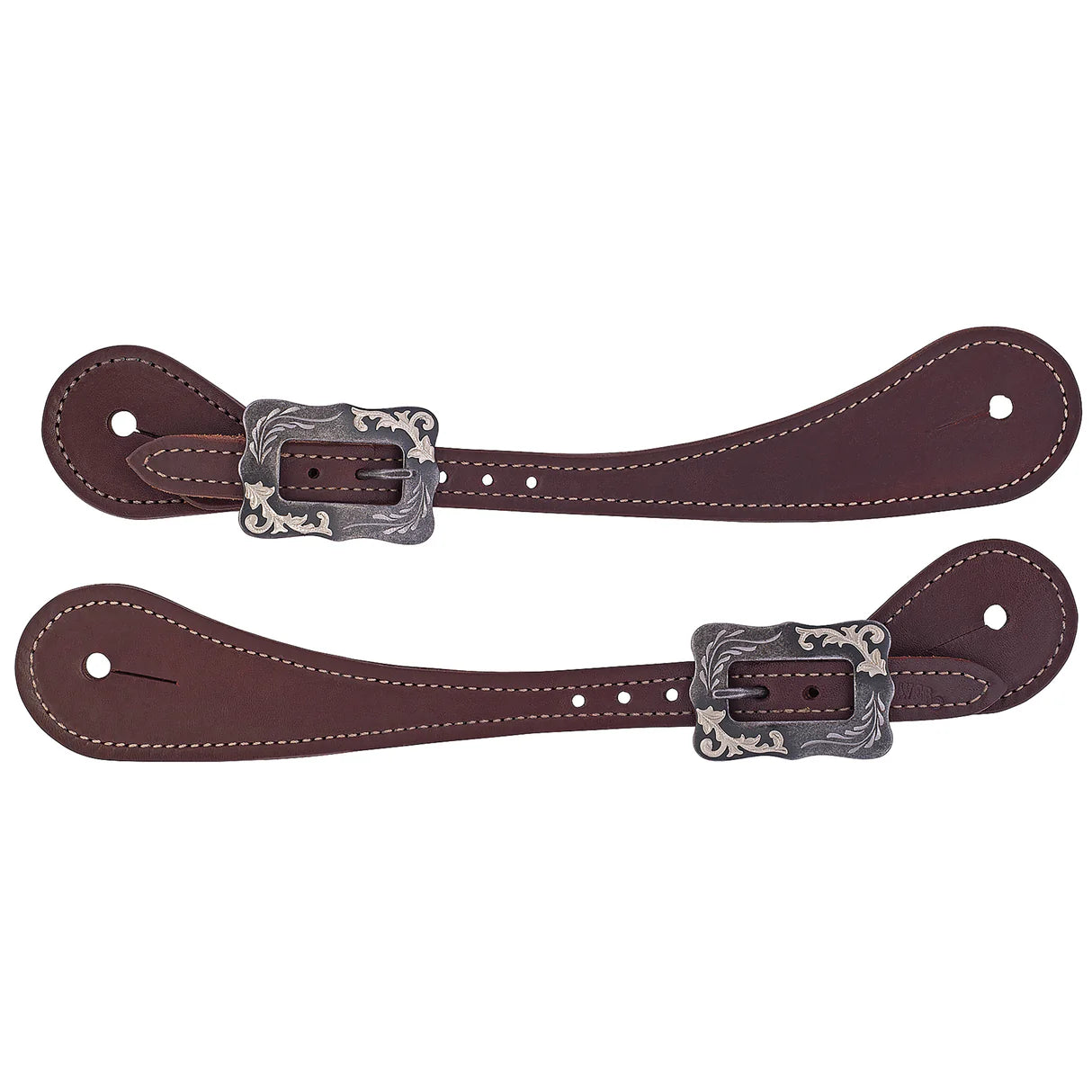 Weaver Mens Shaped Oiled Harness Leather Spur Straps