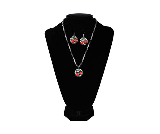 Blazin Roxx Cherries Necklace and Earring Set