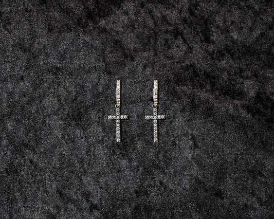 Blazin Roxx Crystal Cross Pendant Earrings