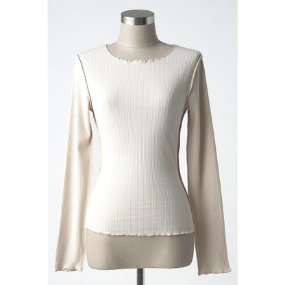 Lettuce Edge Ribbed Long Sleeve Top