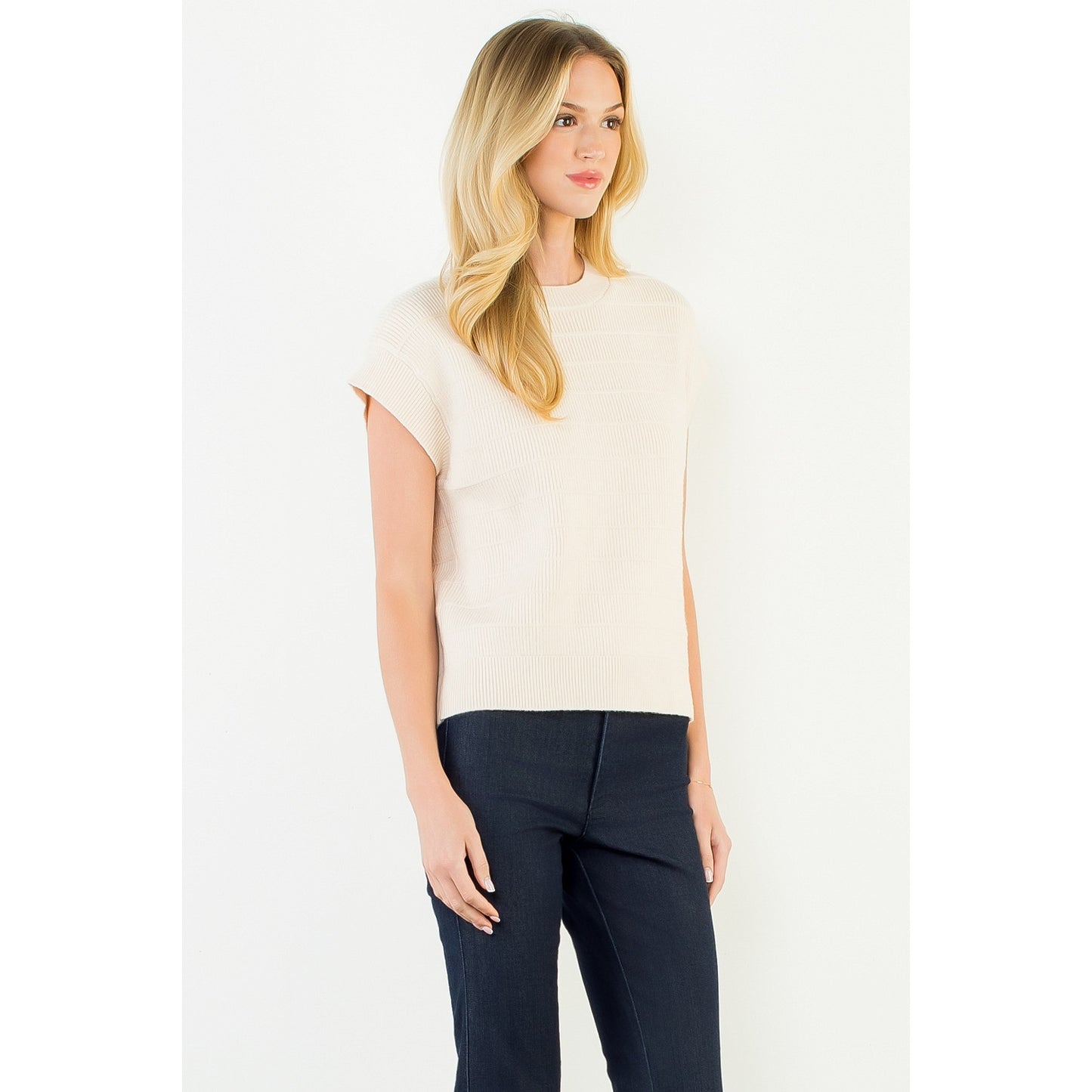 Knit Vest Top in Cream