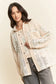 Davi & Dani Beige Multi Fabric Knit Shacket Curvy