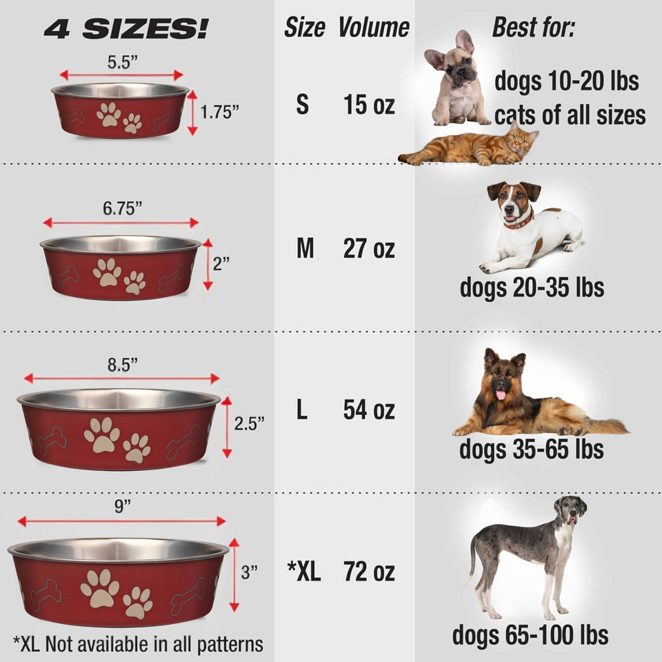 Espresso Bella Stainless Steel Dog Bowl
