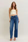 Judy Blue Mid Rise 90's Straight Front Patch Jeans