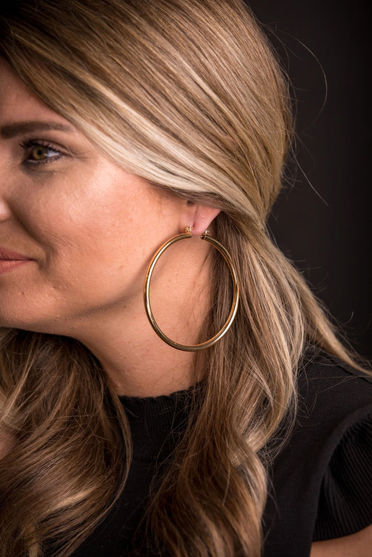 West & Co. 2.5" Gold Hoop Earrings