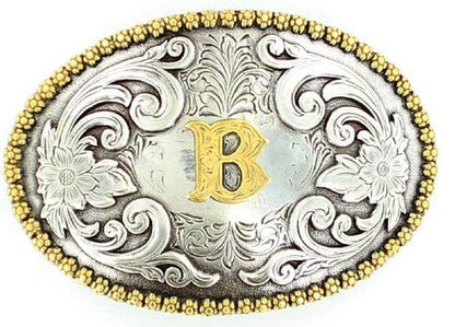 Nocona Oval Initial Belt Buckle