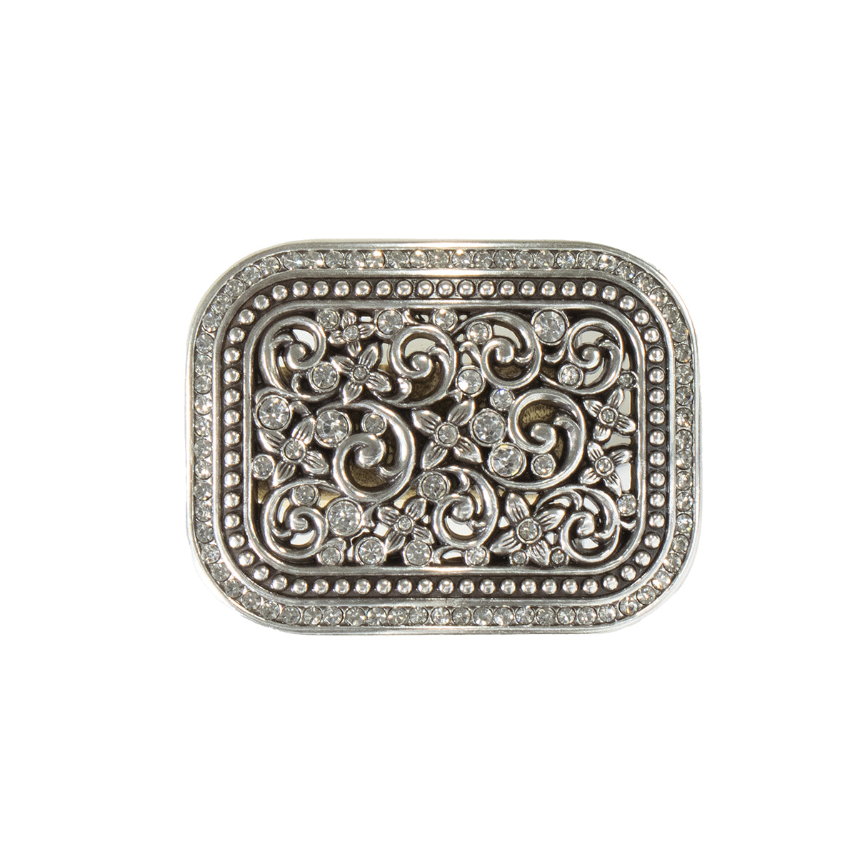 Blazin Roxx Floral Filigree Crystal Rectangle Buckle