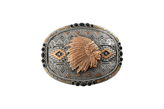 Nocona Oval Indian Chief Buckle