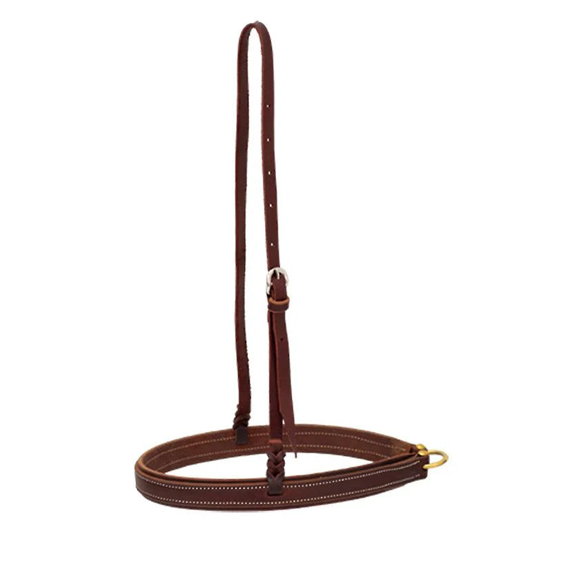 Cowboy Tack 1-1/4" Latigo Leather Noseband with Chocolate Harness Overlay