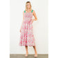 Floral Print Smocked Bodice Tiered Maxi Dress