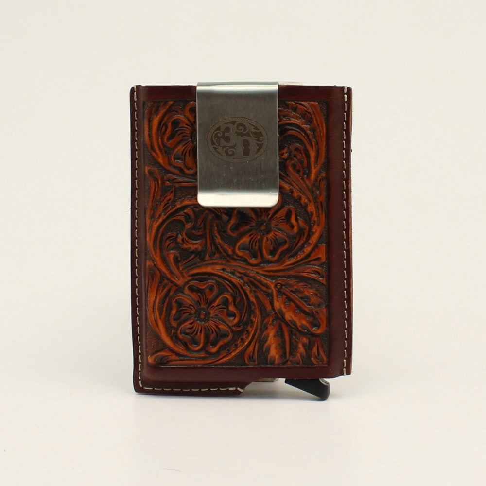 3D Tooled Brown Smart Wallet