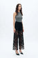Bayeas Embroidery Wide Leg Lace Jeans with Rhinestones