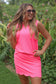 Make It Count Textured Set in Neon Pink