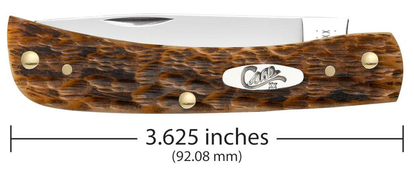 Case Peach Seed Jig Amber Bone Carbon Steel Sod Buster Jr