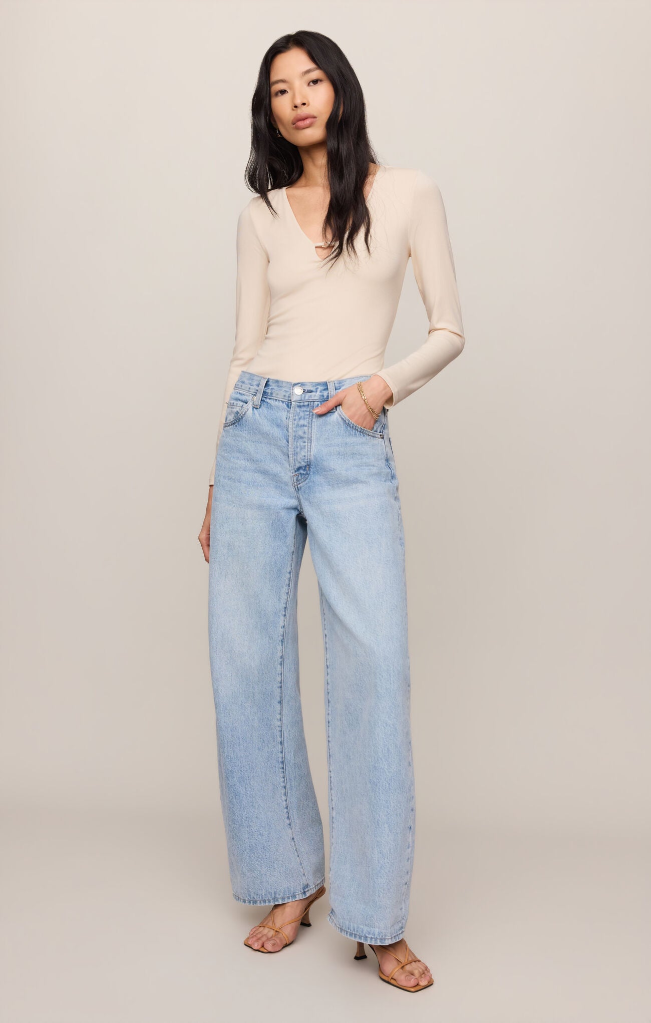 Z Supply Ginger Second Skin Bodysuit in Chalk