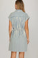 Drop Shoulder Navy Striped Mini Dress