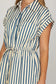 Drop Shoulder Navy Striped Mini Dress