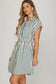 Drop Shoulder Navy Striped Mini Dress