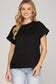 Cuffed Sleeve Knit Top in Black