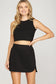 High Waist A-line Skort in Black