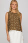 Brown Polka Dot Sleeveless Top