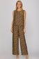 Brown Polka Dot Sleeveless Top